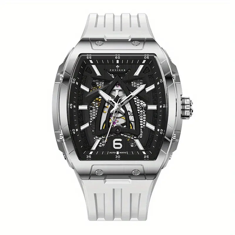 Montre homme automatique de luxe – Design squelette moderne avec bracelet en silicone