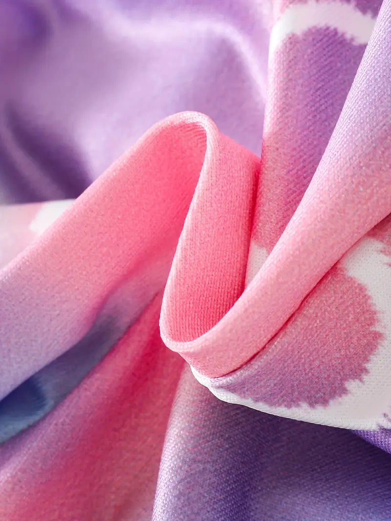 Lot de 3 Leggings Fille – Pantalons Colorés Motifs Cœurs, Papillons et Uni Violet