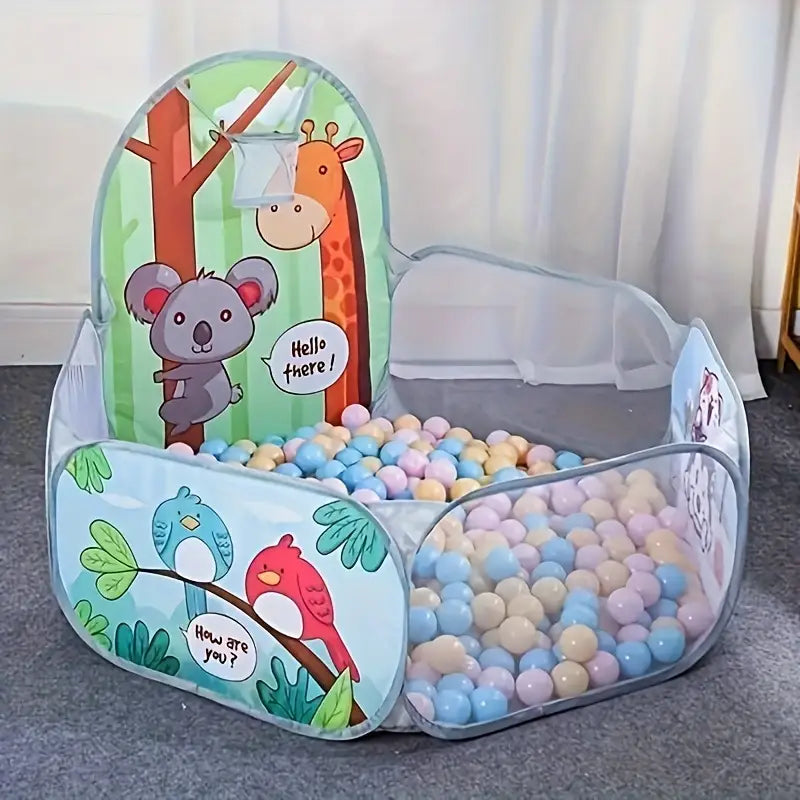 Piscine à balles pliable pour enfants avec motifs animaux – Aire de jeu intérieure et extérieure