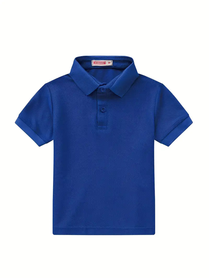 Polo garçon manches courtes bleu clair – Haut élégant en coton respirant