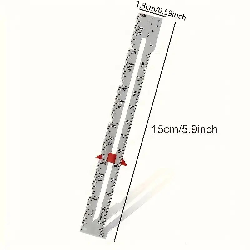 Règle de Couture Ajustable en Aluminium – Outil de Mesure Précise pour Ourlets, Marges et Repères – Indispensable pour Couturières et Créateurs DIY