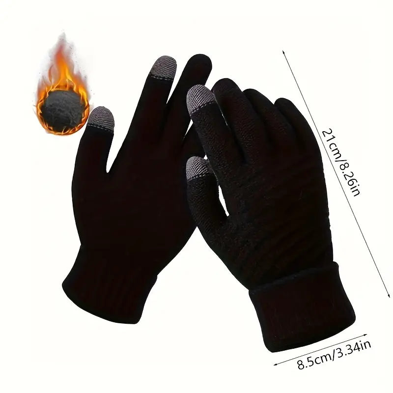 Gants chauffants femme hiver – Gants tactiles tricotés thermiques écran tactile, mains toujours au chaud