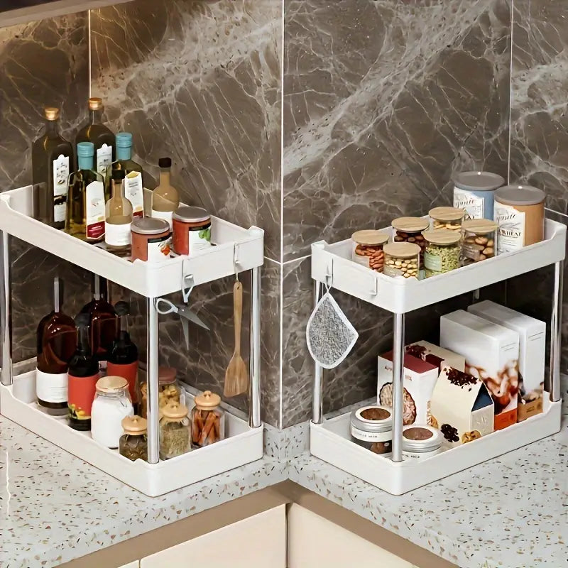 Étagère de rangement à 2 niveaux pour bureau – Organisateur compact en plastique et métal, idéal pour fournitures et accessoires