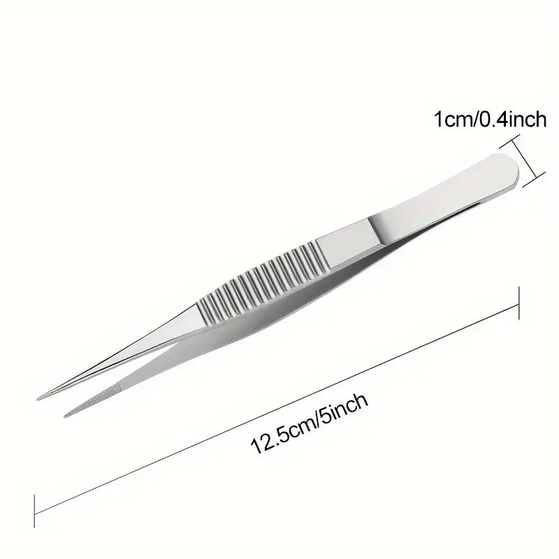 Pince Brucelles Droite en Acier Inoxydable – Outil de Précision pour Maintenance, Électronique et Applications Industrielles