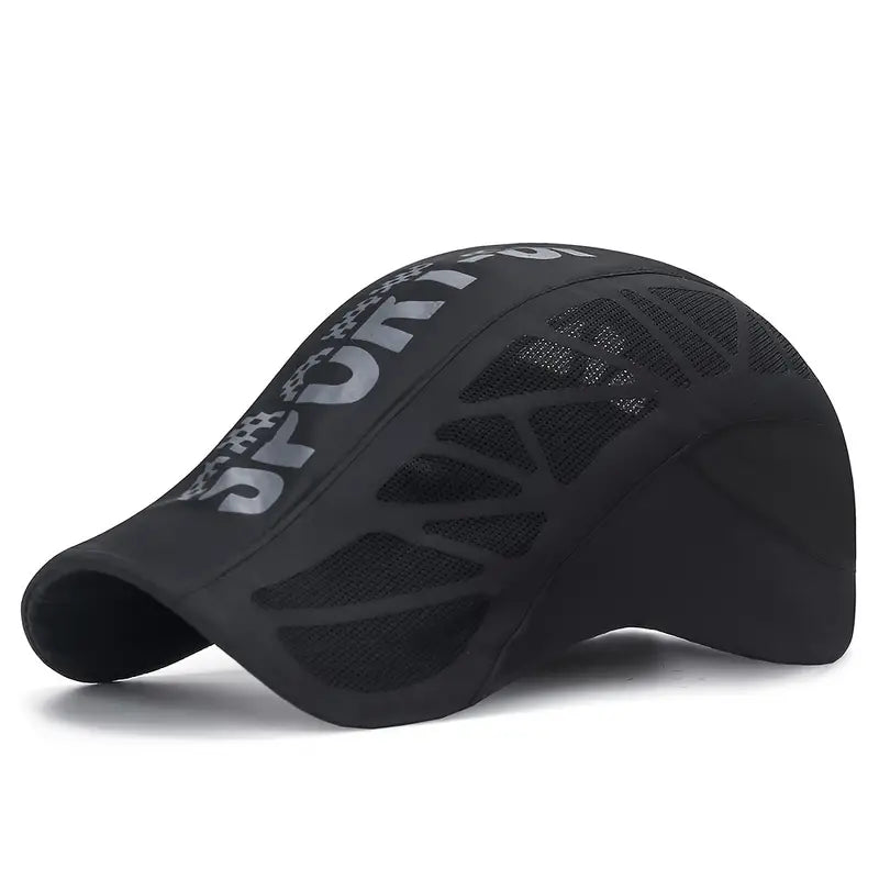 Casquette de sport homme respirante – Cap ajustable noire avec maille anti-transpiration pour extérieur
