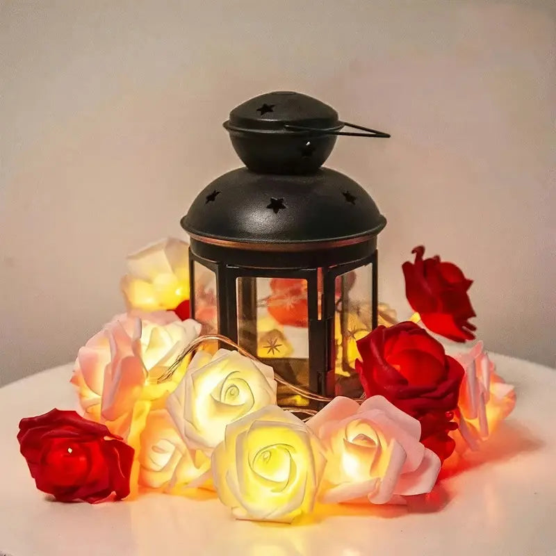 Guirlande LED Fleurs de Rose – Éclairage Romantique pour Chambre, Mariage ou Saint-Valentin