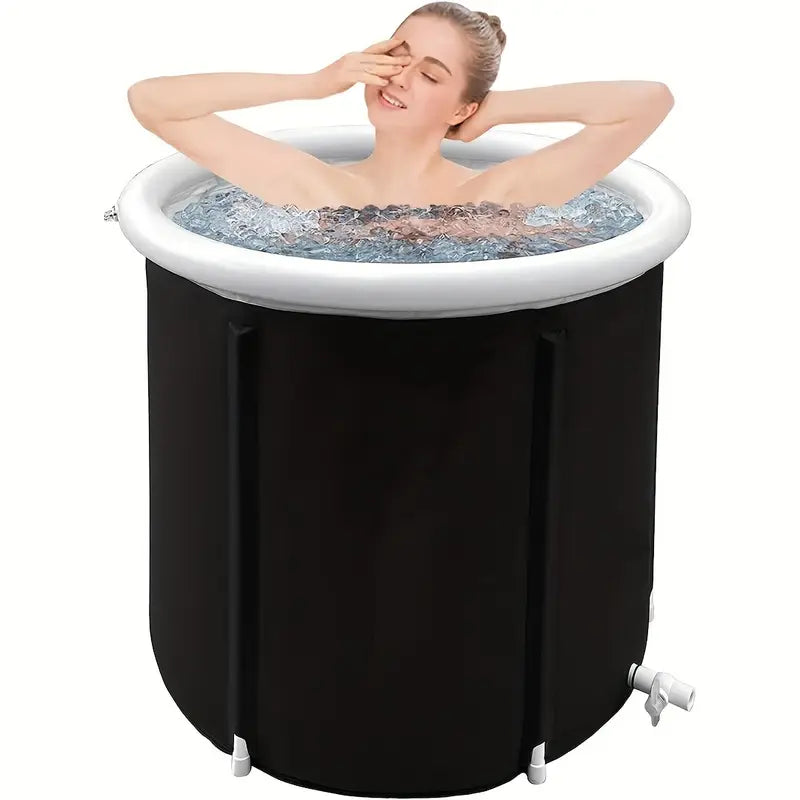 Bain Froid Portatif pour Cryothérapie Bassin d’Eau Glacée Pliable pour Récupération Musculaire