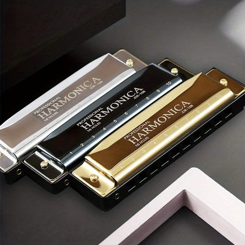 Harmonica Professionnel 10 Trous – Instrument de Musique Portable pour Débutants et Musiciens Confirmés