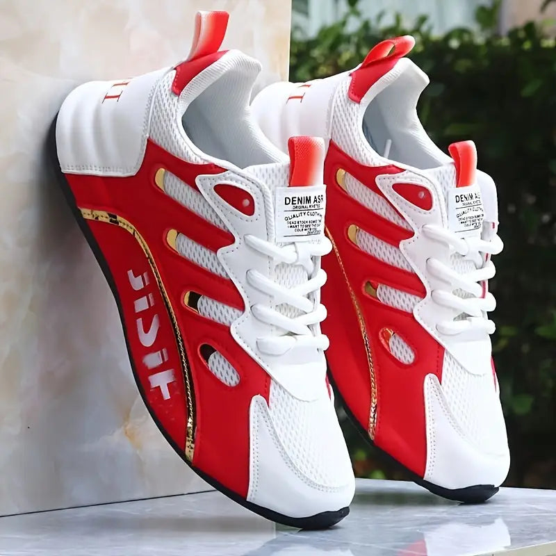 Chaussures de sport homme blanches et noires – Baskets respirantes légères au design moderne