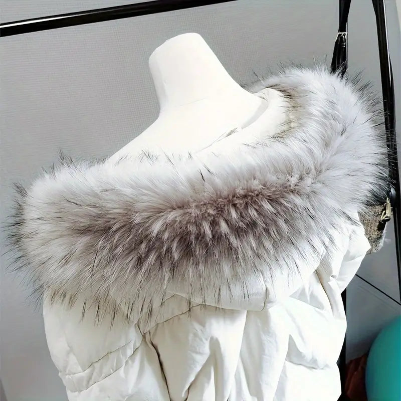 Faux col femme en fausse fourrure blanche – Col amovible chic et douillet pour manteaux et vestes d’hiver