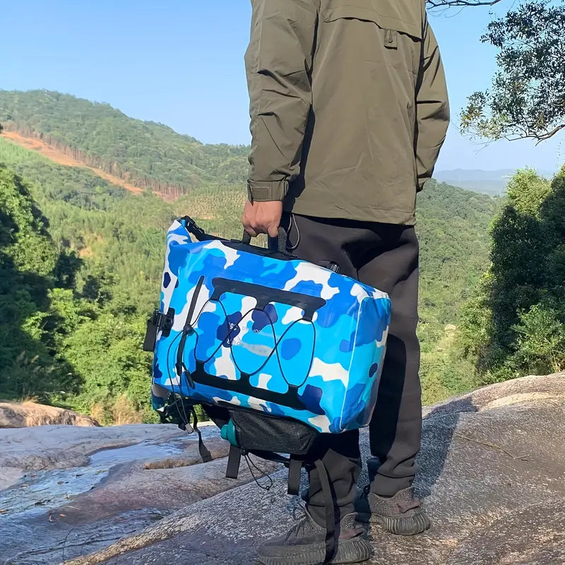Sac à dos étanche camouflage bleu – Grande capacité, idéal sport et plein air