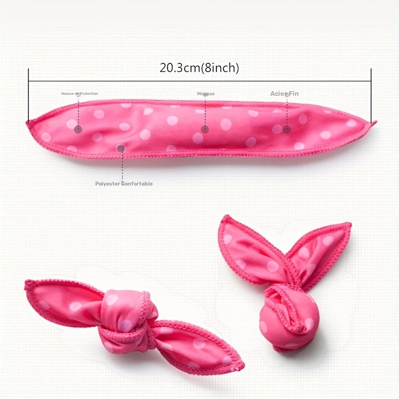 Bigoudis Souples Sans Chaleur – Lot de 10/20/30 Rouleaux Curling Cheveux en Tissu Satiné à Pois