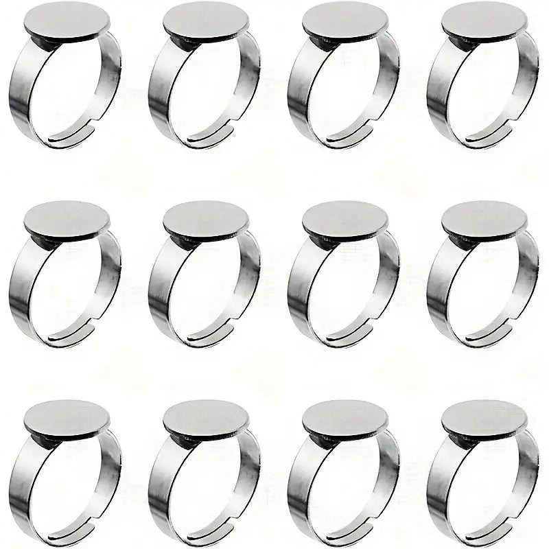Bague Support Plateaux Ronds Ajustables – Base Métal pour Moulage Résine et Création de Bijoux Personnalisés