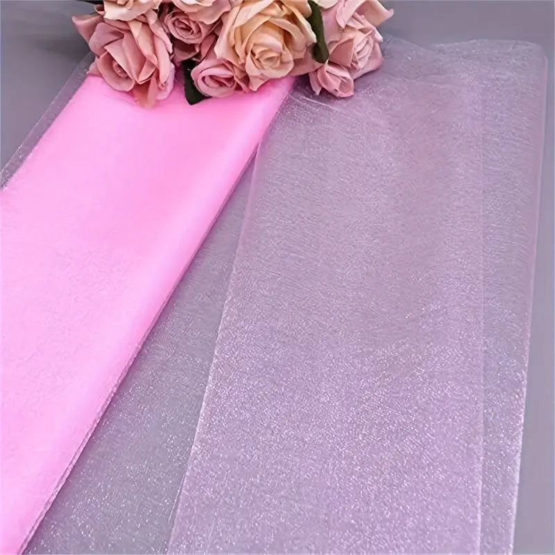 Tulle organza jaune fluo pour emballage cadeau – Rouleau tissu décoratif transparent pour artisanat, bouquets et événements
