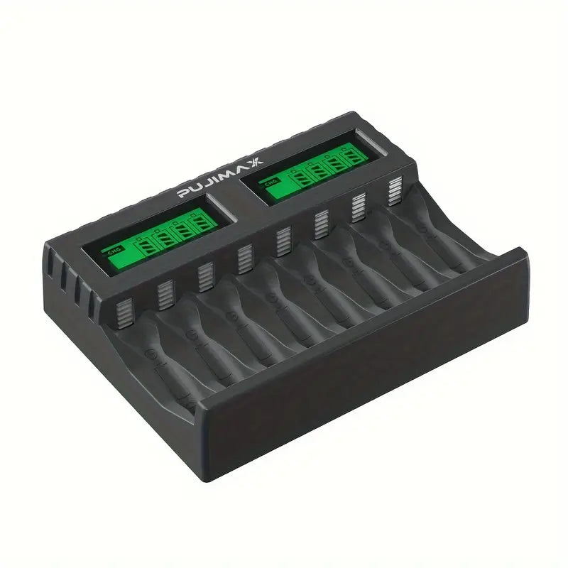 Chargeur Intelligent de Piles Rechargeables AA/AAA – Écran LCD Haute Précision pour 8 Accus