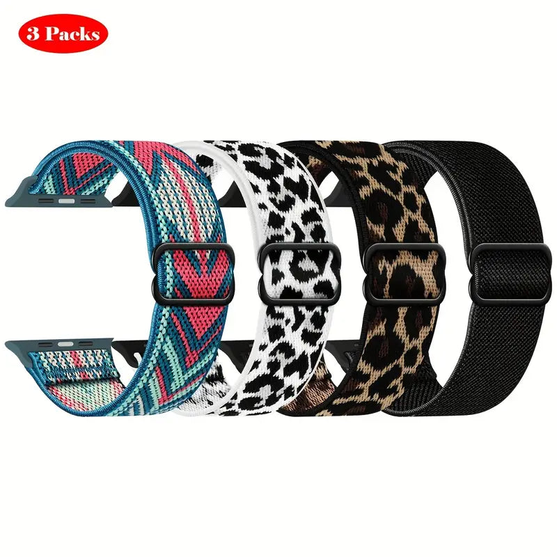 Lot de 4 Bracelets Nylon Réglables pour Apple Watch – Confort, Style & Durabilité au Quotidien