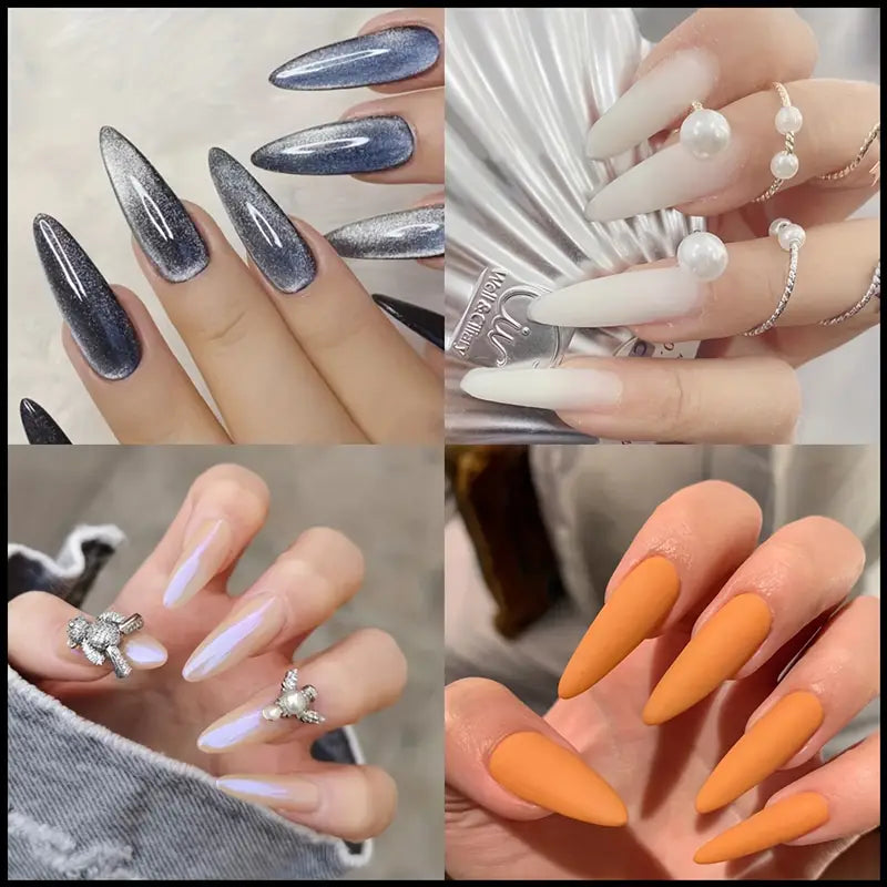 Moule à Ongles Polygel – Formes Réutilisables Transparente avec Guide de Longueur, Coffret 100 Pièces
