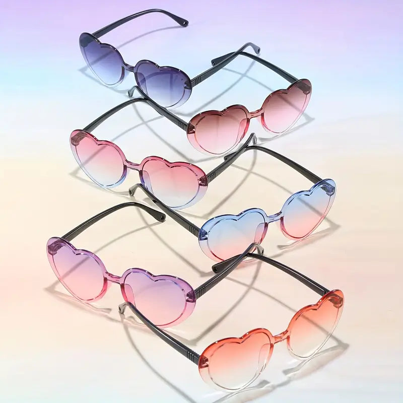 Lunettes de soleil enfants colorées – Formes cœur et papillon tendance, protection UV