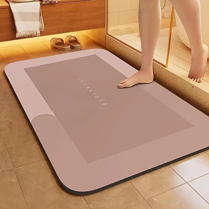 Tapis de Bain Absorbant Antidérapant – Séchage Rapide et Ultra Fin pour Salle de Bain Moderne