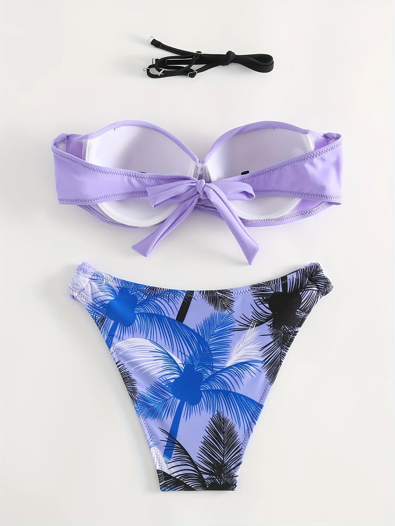 Bas de Bikini Femme Tropical – Taille Basse Imprimé Feuilles, Look Estival et Coloré