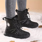 Bottes garçon hiver noires – Chaussures chaudes imperméables avec semelle antidérapante