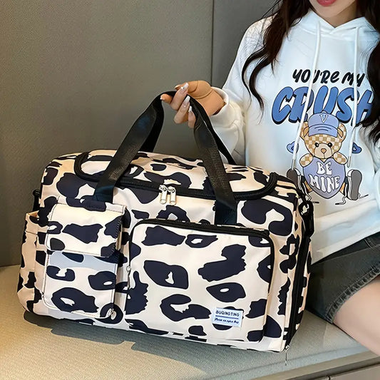 Sac de Voyage Léger Imprimé Léopard – Cabine Week-End avec Grande Capacité et Poches Multiples