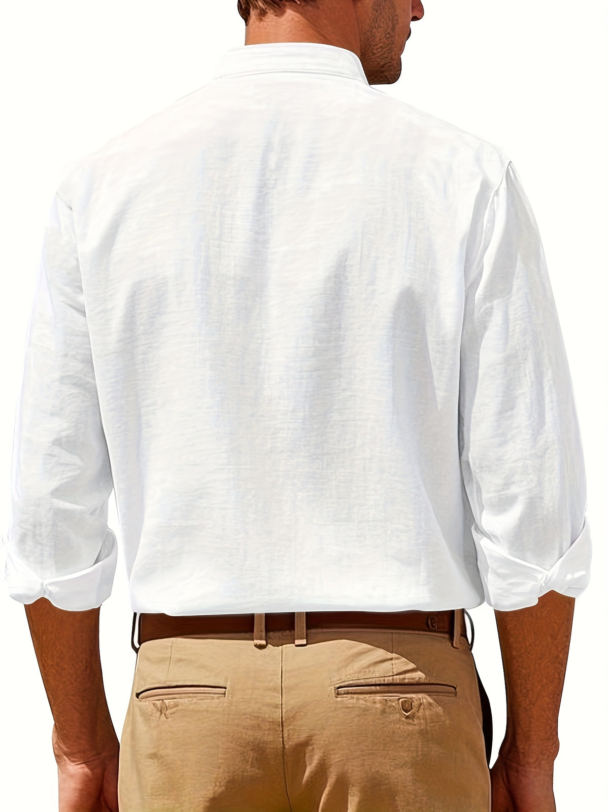 5 chemises boutonnées en lin pour hommes