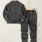 Ensemble Garçon Jean Noir – Veste en Denim + Pantalon Déchiré Style Décontracté