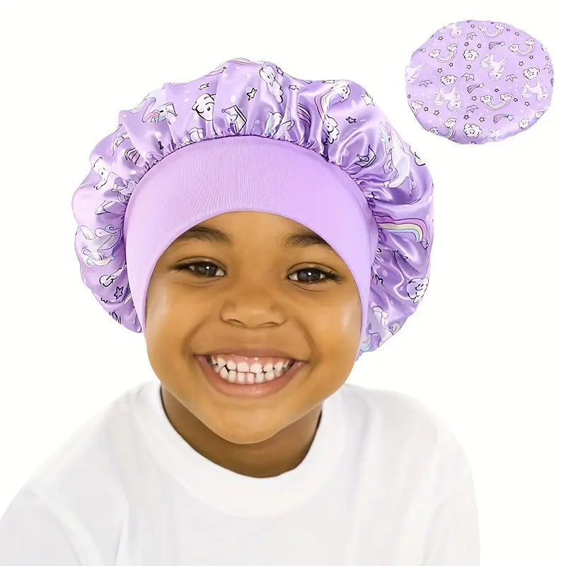 Bonnet de Nuit Enfant Satin – Chapeaux et Casquettes Colorés pour Filles | Protection Cheveux, Confort & Style