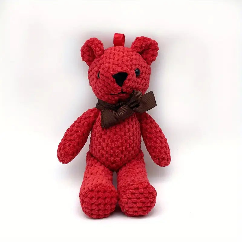 Ourson en peluche tricoté avec nœud – Jouet bébé doux et sécurisé | Jouets bébé et tout-petit