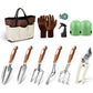 Kit complet d’outils de jardinage Ensemble 12 pièces avec gants, sécateur, pelle, râteau et sac de rangement pour jardiner comme un pro