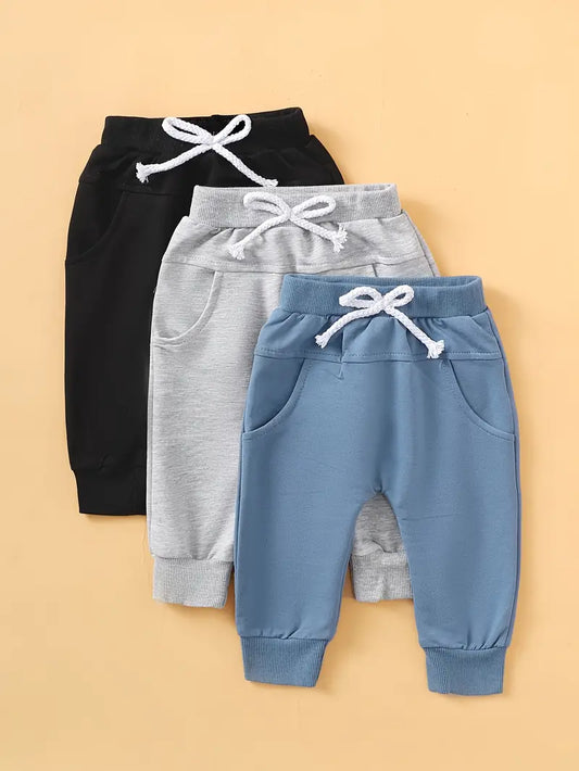 Pantalon Jogging Garçon Coton Confort – Pantalons Enfant avec Taille Élastique et Cordon Ajustable