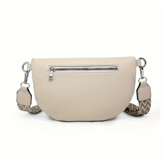 Sac banane femme en simili cuir beige – Design chic avec bandoulière réglable