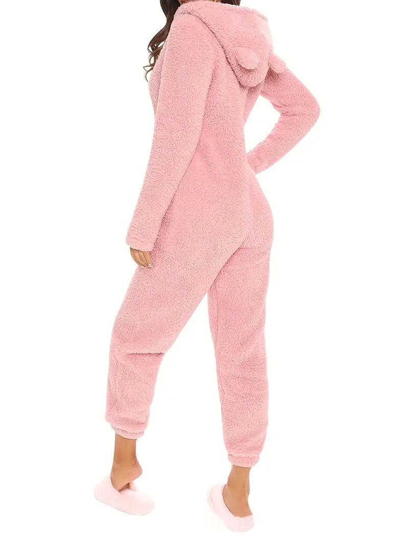 Combinaison d’Hiver Femme en Polaire Douce avec Capuche – Pyjama Chaud et Confort Cocooning