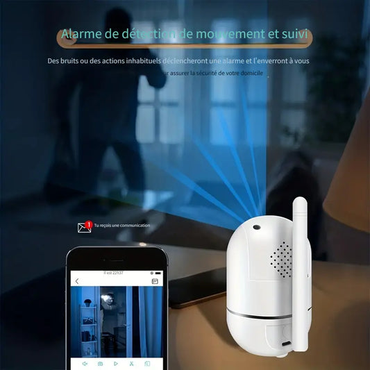 Caméra de Surveillance Wi-Fi HD avec Vision Nocturne Infrarouge – Suivi en Temps Réel sur Smartphone