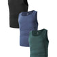 Débardeur thermique homme – Lot de 3 (noir, bleu, vert) – Sous-vêtements chauds respirants pour l’hiver