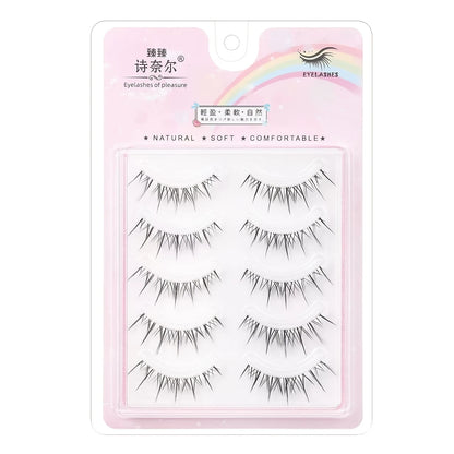 Pack de 5/10 Paires de Faux Cils Effet Naturel – Légers, Doux et Confortables pour un Regard Délicat
