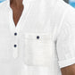 Chemise Homme Col Mao Décontractée – Manches Courtes Boutonnée, Style Estival Chic