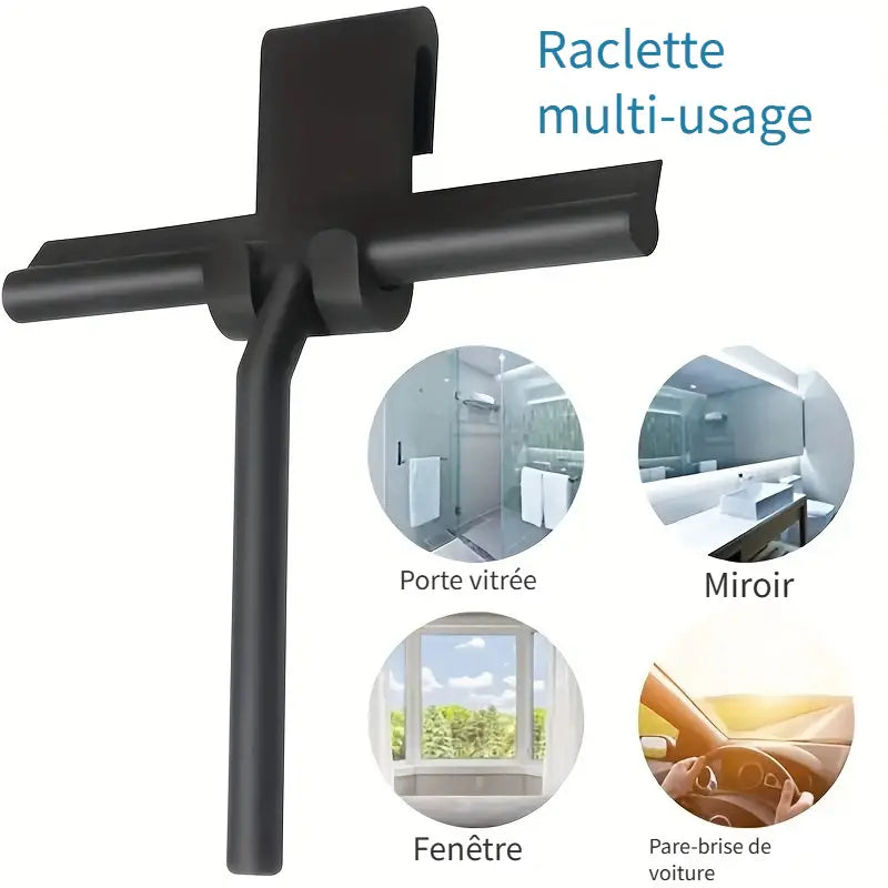 Raclette de Douche Murale en Acier Inox – Nettoyage Efficace du Verre et des Parois de Salle de Bain