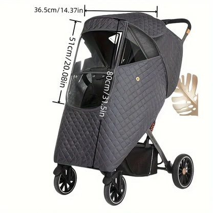 Housse coupe-vent et pluie poussette – Protection bébé universelle matelassée avec fenêtre transparente