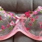 Ensemble Lingerie Sexy Femme en Dentelle Transparente – Soutien-Gorge à Armatures et Tanga Fleurs Brodées