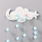 Patère murale nuage et étoiles pour chambre bébé – Porte-manteau décoratif bois pastel