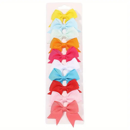 Lot de 6 Barrettes Nœuds Colorés pour Cheveux Enfant – Accessoires Pastel Élégants