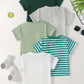 Lot de 5 t-shirts garçon basiques – Hauts unis et rayé coton respirant