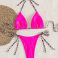 Haut de Bikini Femme Triangle – Bretelles Léopard à Nouer, Look Sauvage et Raffiné
