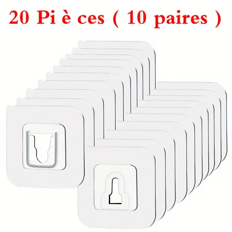 Crochets Muraux Transparente Autocollants – Fixation Sans Perçage, Réutilisables et Ultra-Résistants pour Salle de Bain et Cuisine