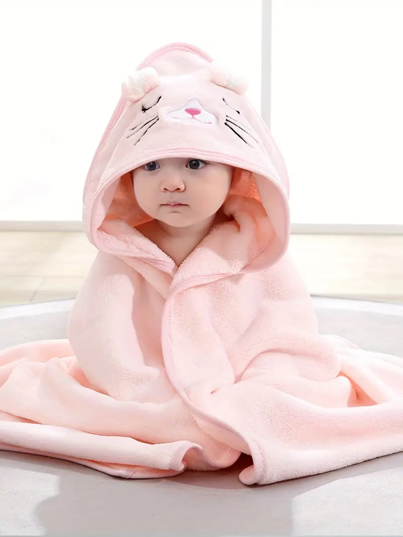 Cape de bain bébé à capuche ours – Cadeau naissance serviette douce en coton