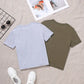 Lot de 2 t-shirts basiques garçon – Hauts manches courtes gris et kaki, confortables et tendance