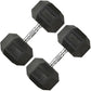 Haltères hexagonaux en caoutchouc – Poids de musculation anti-choc pour entraînement fitness et muscu