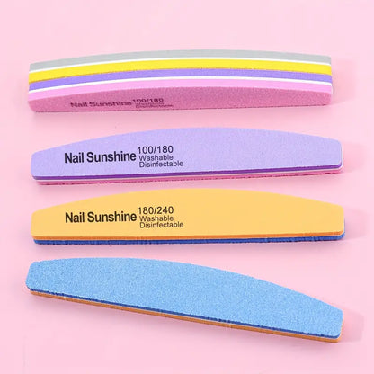 Limes à Ongles Professionnelles Double Face 100/180 – Outils de Polissage et Ponçage Manucure et Pédicure